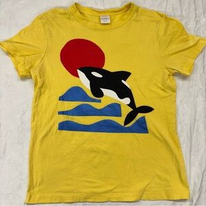 Hanna‎ Kids Boys Yellow Orca Killer Whale Graphic Tee Size 140/10 GUC